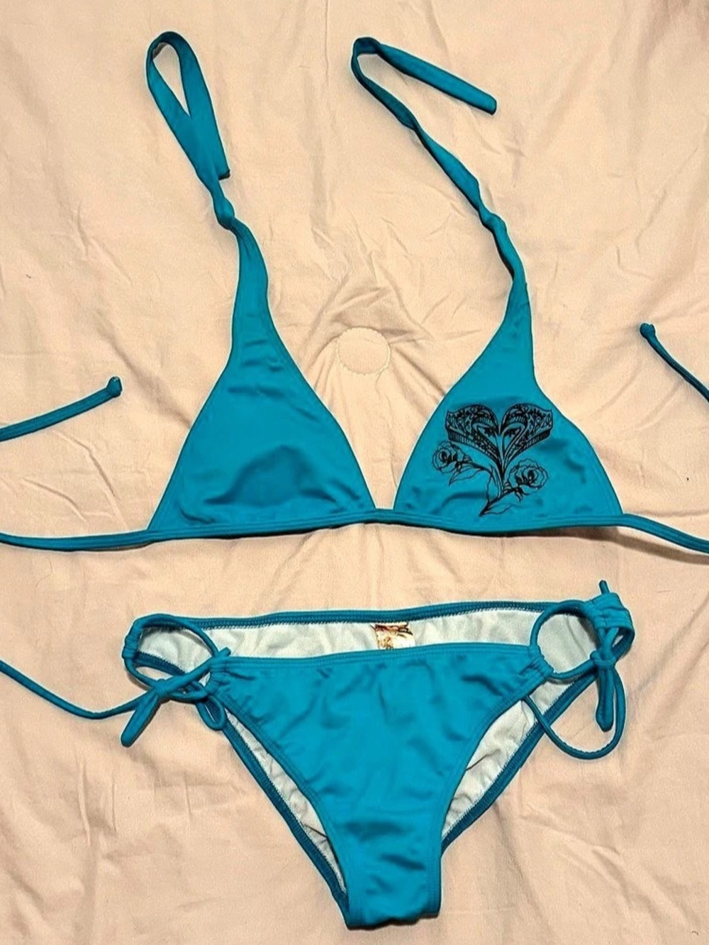 Roxy Blue Floral String Bikini size Small